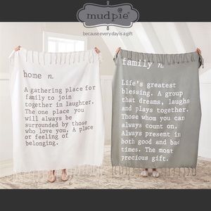 Mud Pie Family Definition Throw Blanket